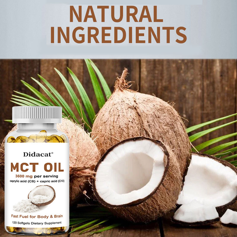 Mct Oil Coconut - Cápsulas de óleo MCT puro 3000mg,