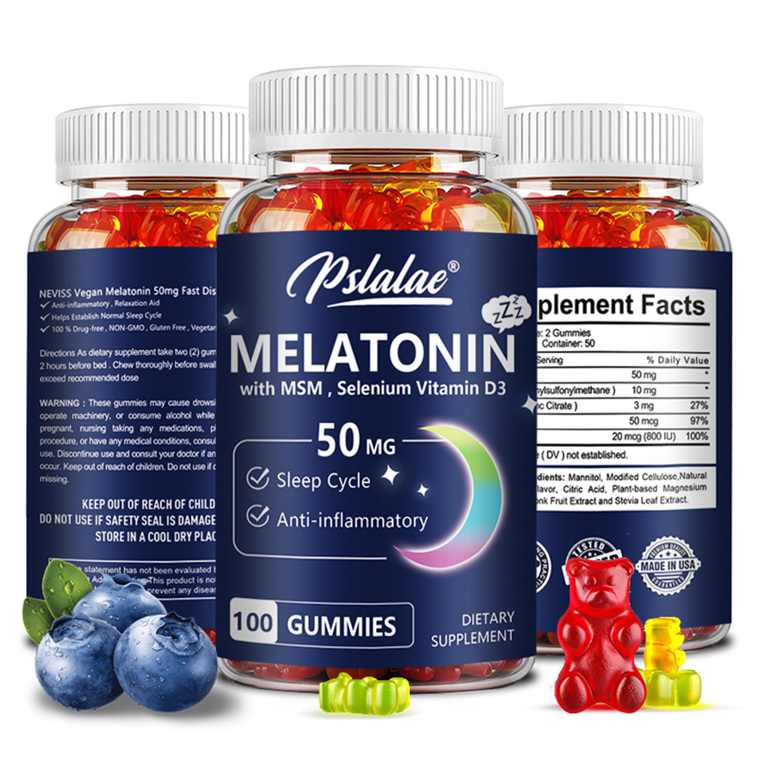 Melatonin Sleep Gummy - Gomas de melatonina 50mg - Apoio